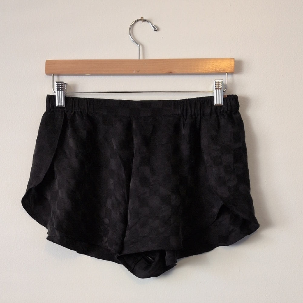 Lunya Black Checkered Shorts